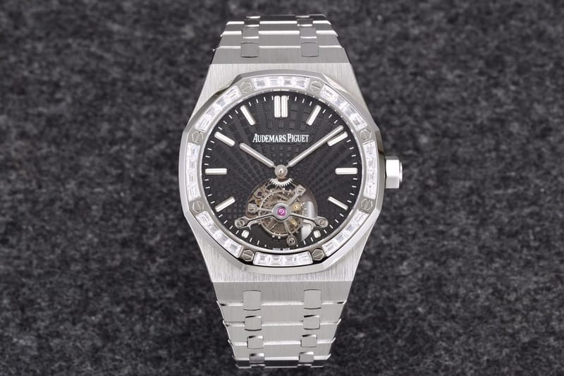AUDEMARS PIGUET 오데마피게 로얄오크 뚜르비옹 스틸 다이아/쥬얼 베젤 블랙다이얼