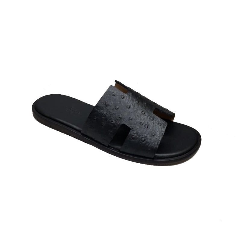 HERMES 에르메스 타조가죽 오스트리치 이즈미르 슬리퍼