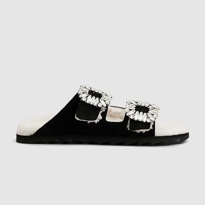 ROGER VIVIER 로저비비에 여성용 다이아몬드 버클 스웨이드 뮬 4583 2COLOR