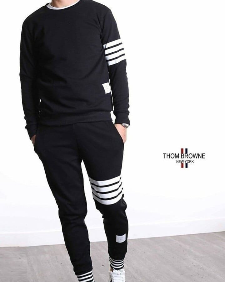 THOM BROWNE 톰브라운 코튼 트레이닝 맨투맨 세트 3COLOR
