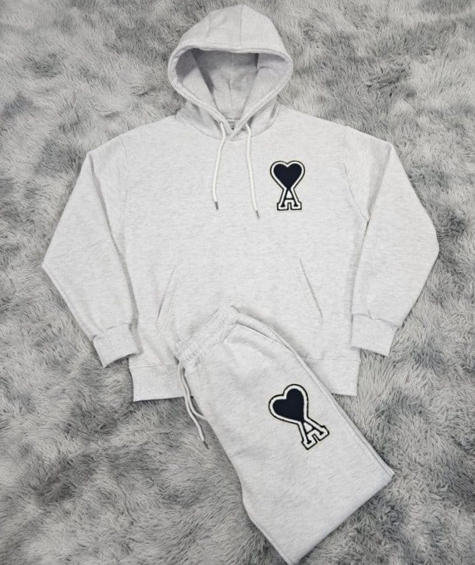 AMI 아미 빅하트 기모 후드&조거 팬츠 세트 2COLOR