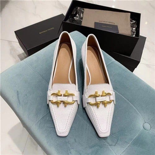 BOTTEGA VENETA 보테가베네타 키튼 힐 송치 가죽 로퍼 굽높이4.5CM BV90610-1 2020/신상