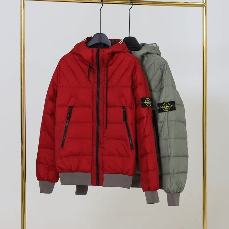 STONE ISLAND 스톤아일랜드 와펜 크링클랩스 가먼트다잉 후드 패딩 자켓