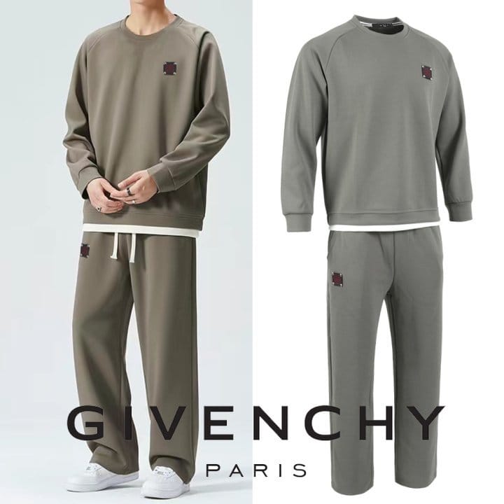 GIVENCHY 지방시 레더로고 레이어드 맨투맨 셋업