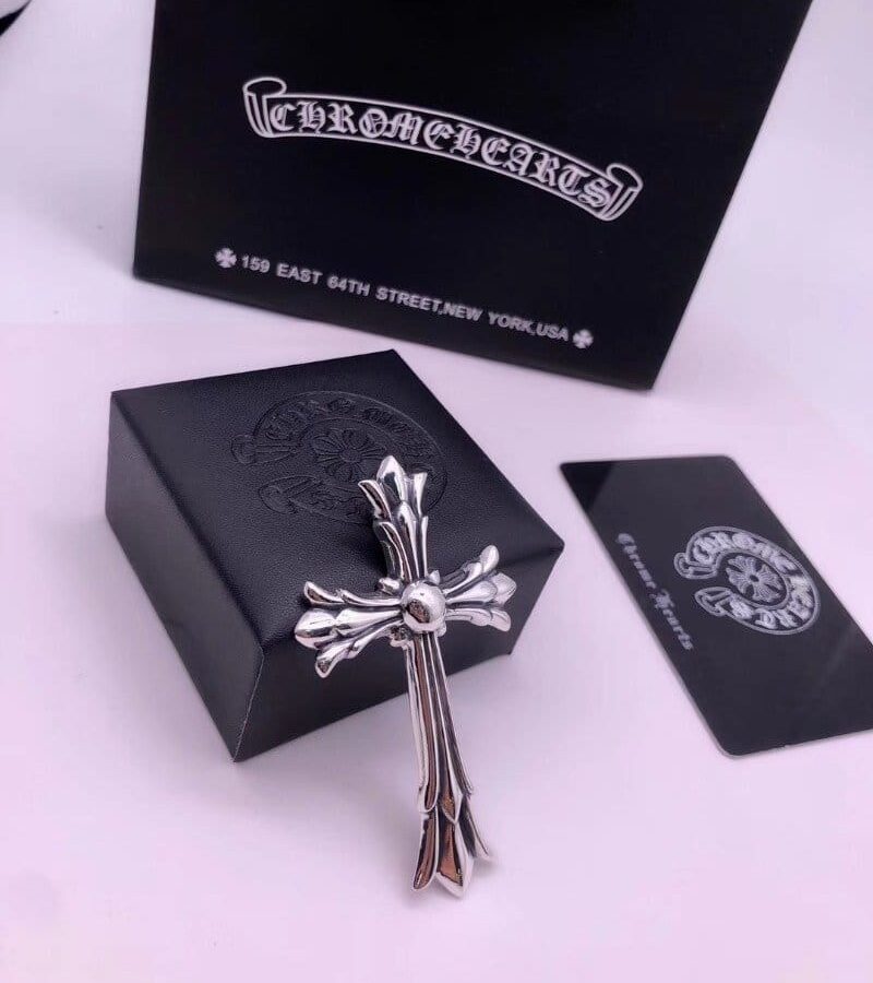 CHROME HEARTS 크롬하츠 남녀공용 925실버 십자 목걸이 65cm
