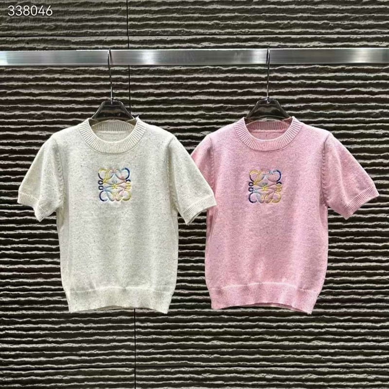 LOEWE 로에베 아나그램 쇼트슬리브 니트