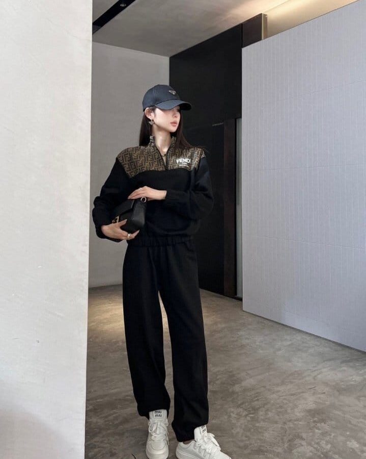 FENDI 펜디 우븐 믹스 아노락 팬츠 세트 신상