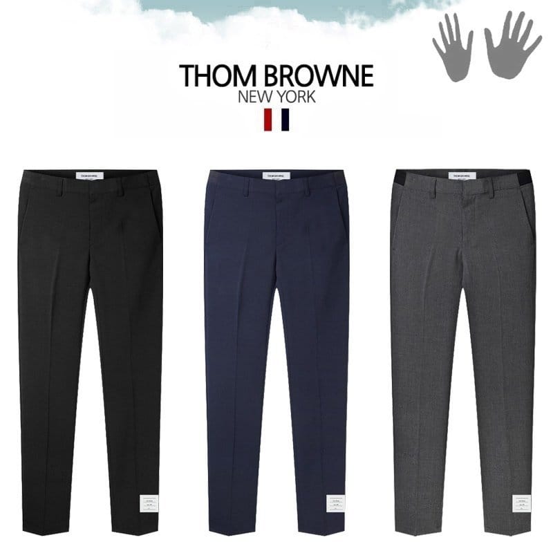 THOM BROWNE 톰브라운 블랙 본딩 슬랙스 팬츠