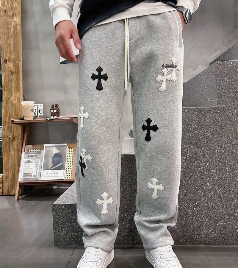 CHROME HEARTS 크롬하츠 십자패치 크로스 팬츠
