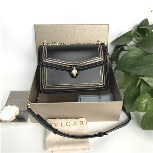 BULGARI 불가리 세르펜티 다이아몬드 블라스트 체인 숄더백 BV28656-1