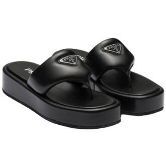 PRADA 프라다 삼각로고 엠보싱 레더 플립플랩 1YZ043