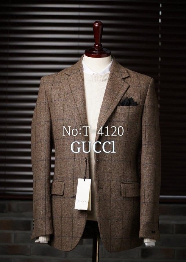 GUCCI 구찌 체크 울블레이저