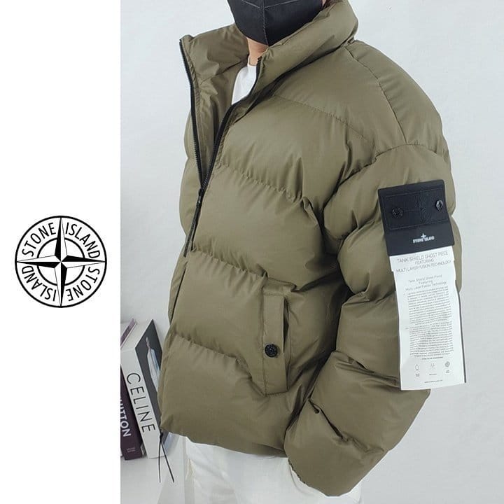 STONE ISLAND 스톤아일랜드 가먼트 레더 패딩 자켓 2COLOR