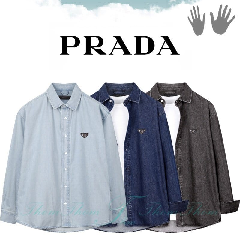 PRADA 프라다 오버핏 데님 셔츠 3COLOR