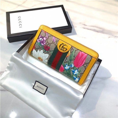 GUCCI 구찌 플라워 오피디아 지퍼 장지갑 523153-3