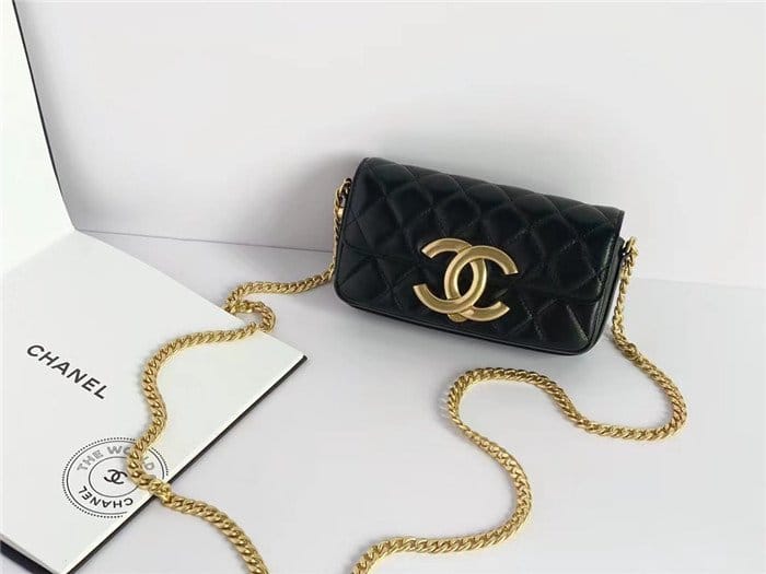 CHANEL 샤넬 CC로고 체인 플랩 폰 홀더백 17CM AP3207