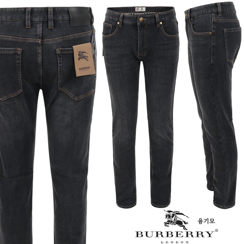 BURBERRY 버버리 기마 스틸 흑청 슬림 일자진