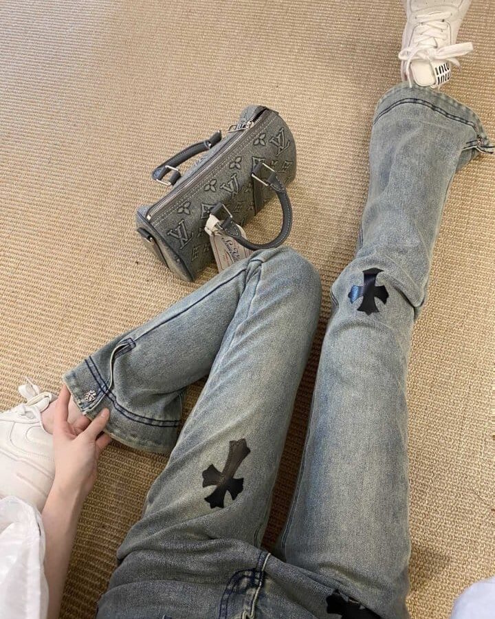 CHROME HEARTS 크롬하츠 빈티지 부츠컷 버튼팬츠