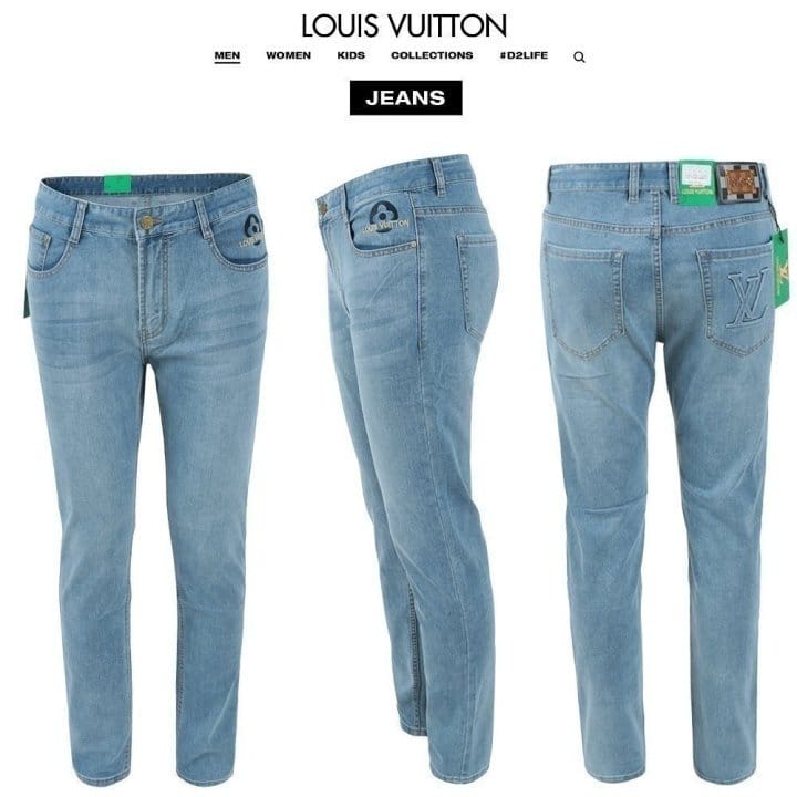 LOUIS VUITTON 루이비통 포켓 엠보 연청 슬림 일자진