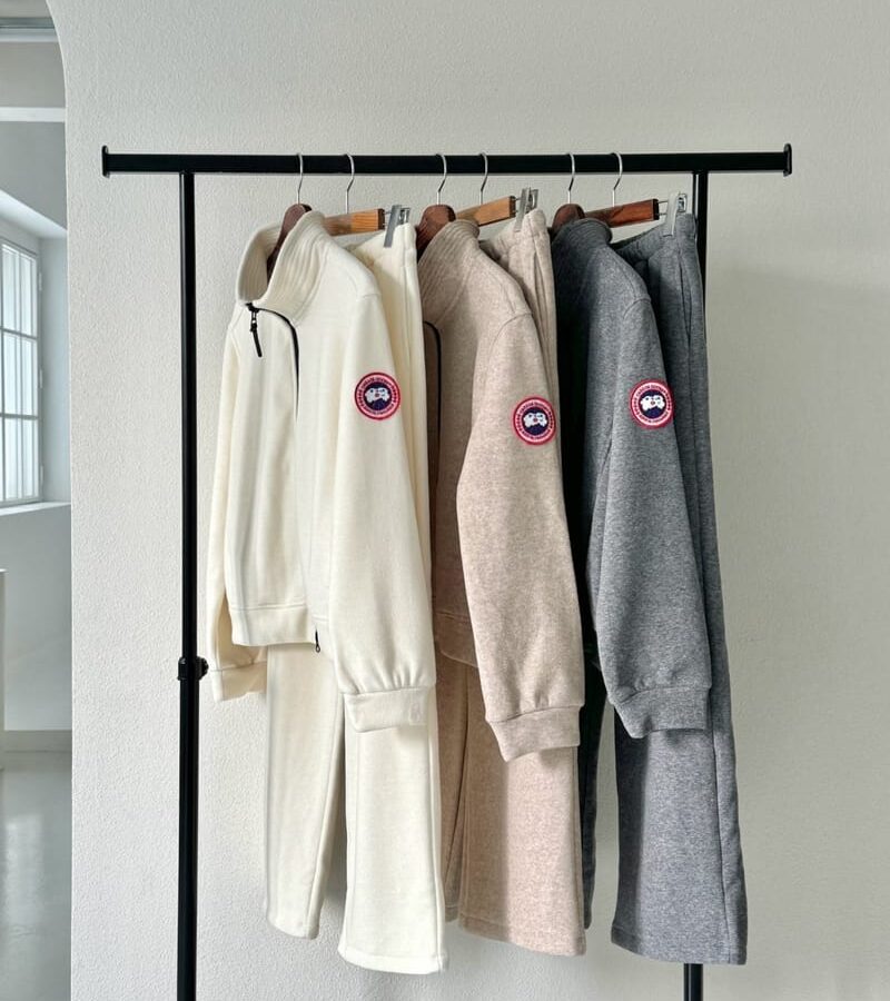 CANADA GOOSE 캐나다구스 여성 니트 양기모 집업 팬츠 세트