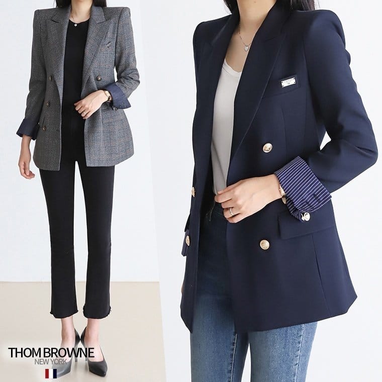 THOM BROWNE 톰브라운 체크 기본 자켓