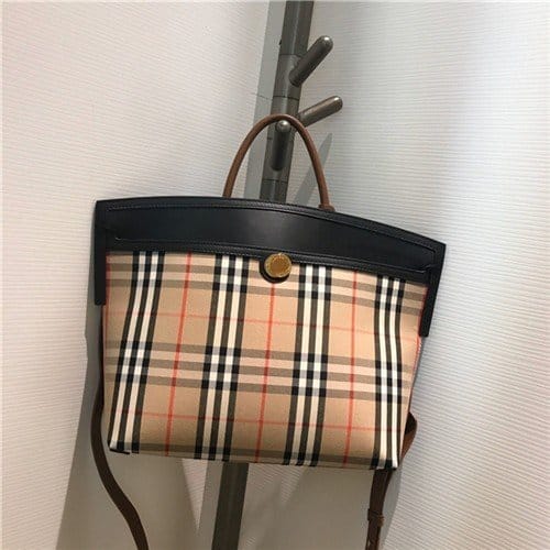 BURBERRY 버버리 빈티지 체크 소사이어티 탑핸들백 B8023019