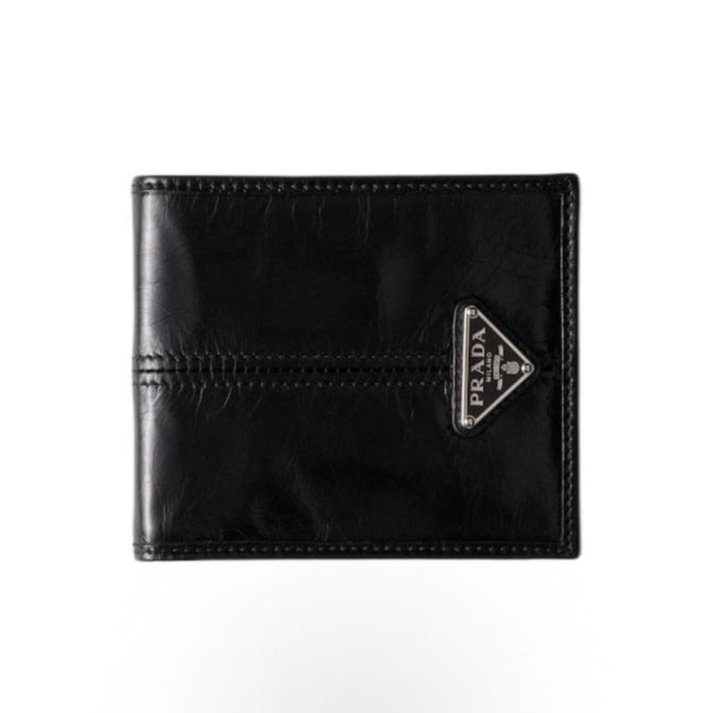 PRADA 프라다 삼각 메탈 로고 플랩 가죽 지갑 2M0513