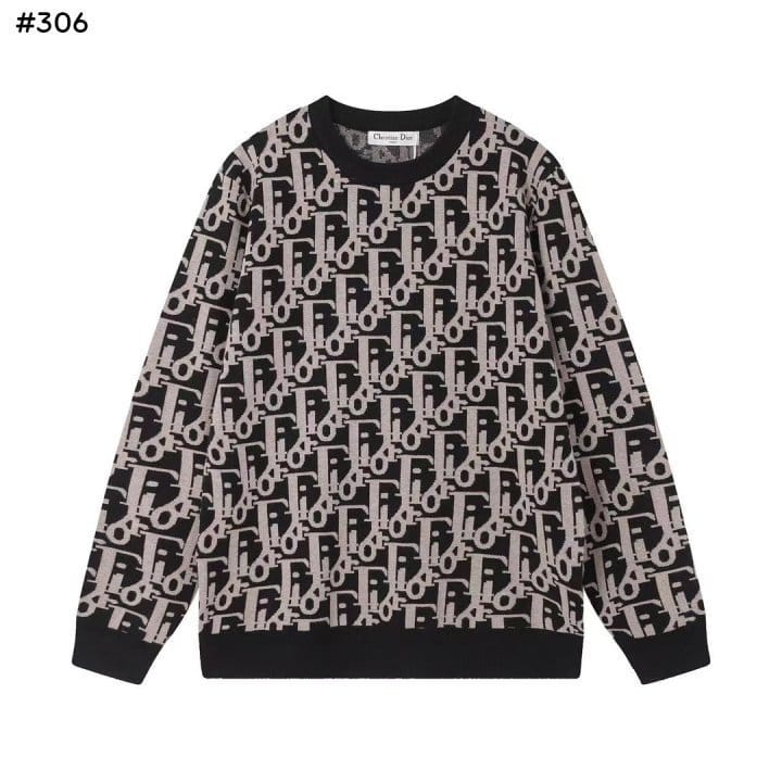 DIOR 디올 자카드 라운드 니트 스웨터