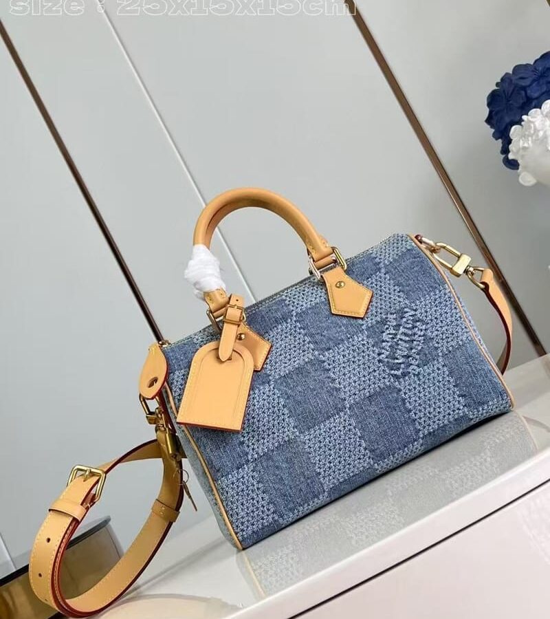 LOUIS VUITTON 루이비통 스피디 반둘리에 25 데님