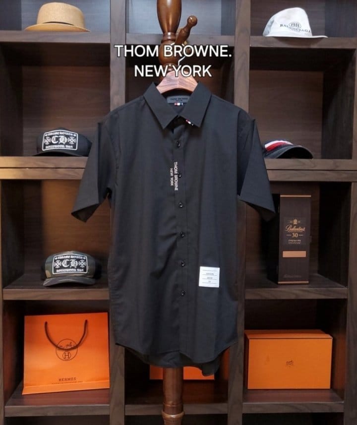 THOM BROWNE 톰브라운 시그니쳐 블랙 셔츠