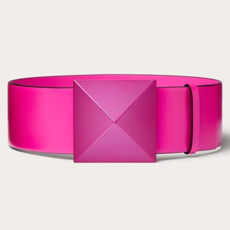 VALENTINO 발렌티노 로만 스터드 와이드 가죽 벨트 (40mm)