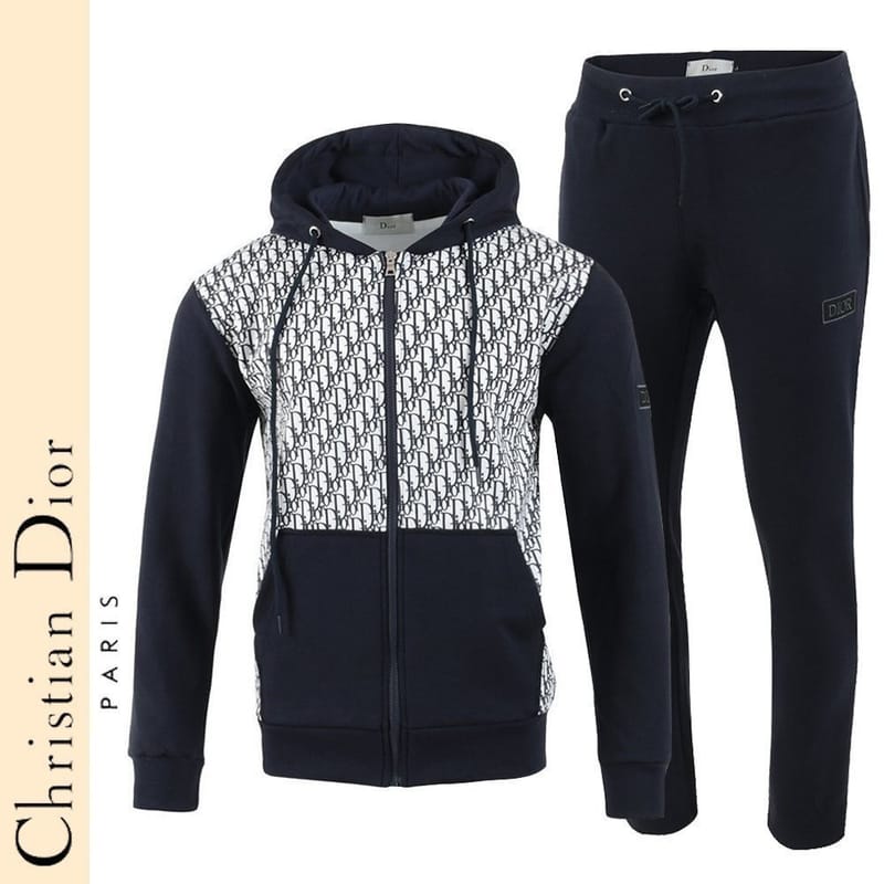 DIOR 디올 배색 전판 나염 후드집업 셋업