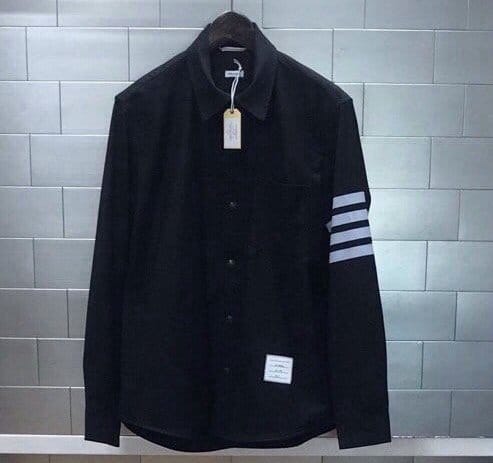 THOM BROWNE 톰브라운 4바 울 스냅 프론트 셔츠 자켓