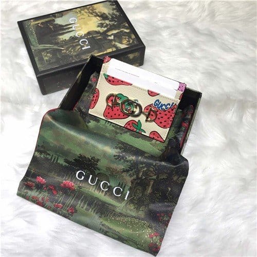 GUCCI 구찌 딸기 프린트 카드지갑 570679