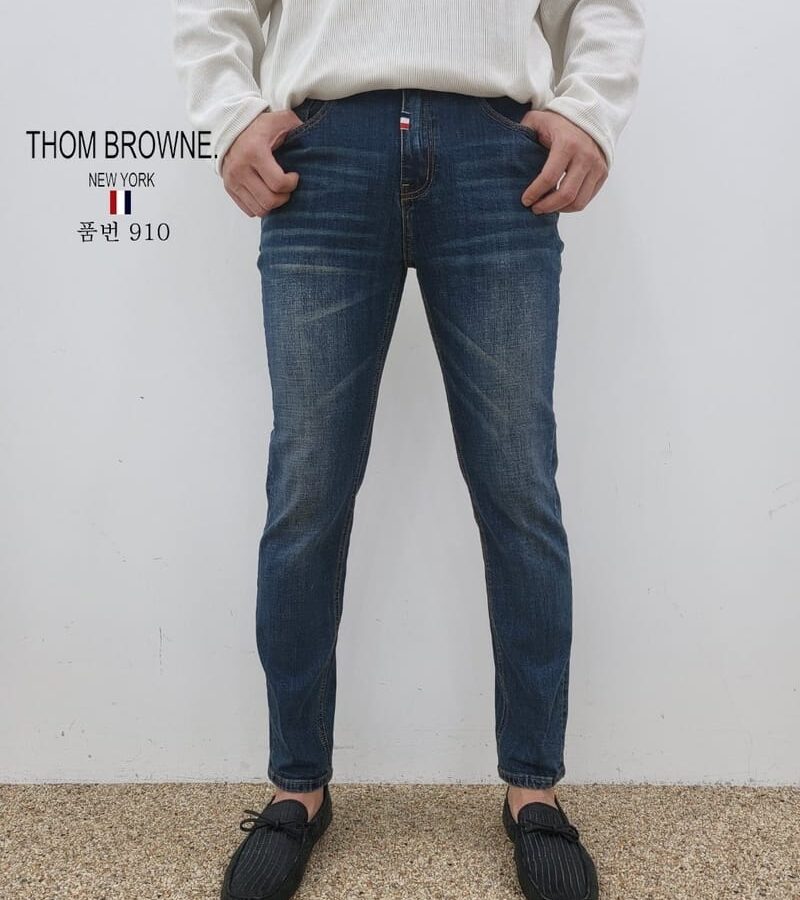 THOM BROWNE 톰브라운 슬림 일자 청바지