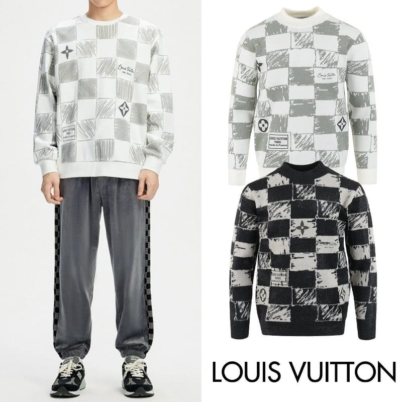 LOUIS VUITTON 루이비통 다미에 자가드 모헤어 니트