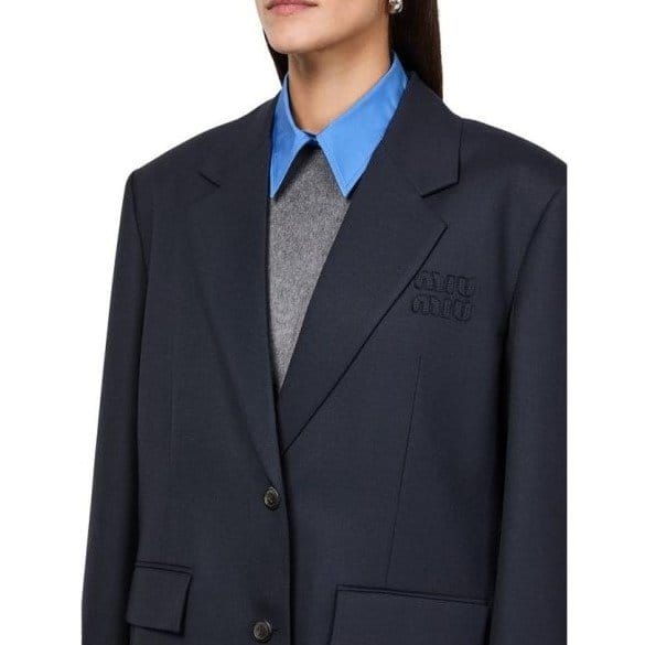 MIUMIU FW플랩 포켓 노치드 칼라 2버튼 자켓