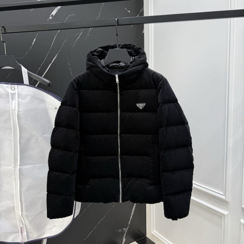 PRADA 프라다 코듀로이 다운 패딩