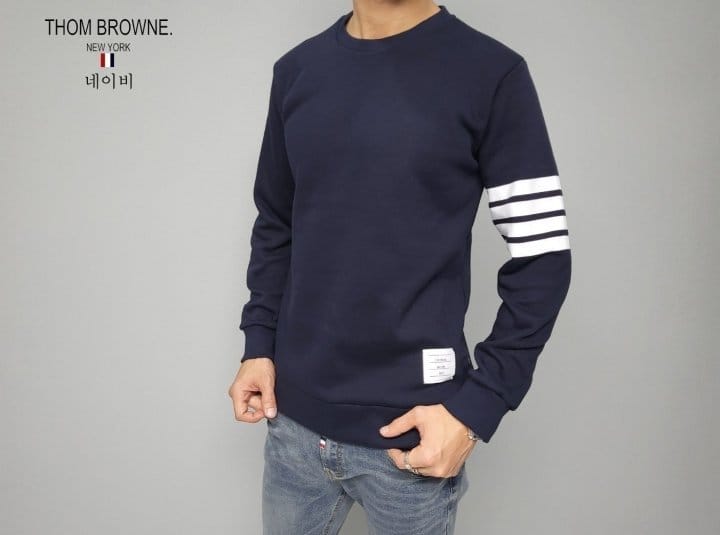 THOM BROWNE 톰브라운 사선 완장 클래식 맨투맨 2COLOR