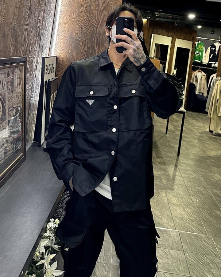 PRADA 프라다 리나일론 입체 포켓 셔츠 자켓