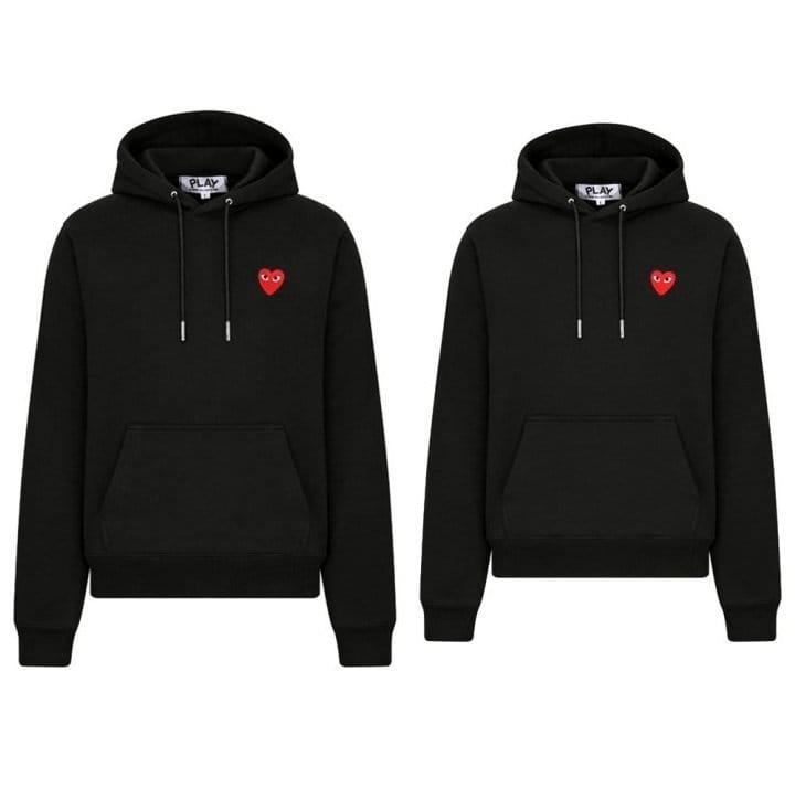COMME DES GARCONS 꼼데가르송 레드패치 커플 후드티