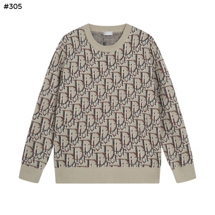 DIOR 디올 자카드 라운드 니트 스웨터