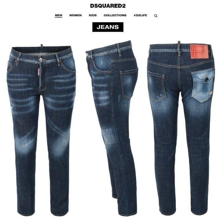 DSQUARED2 디스퀘어드2 스티치 포켓 슬림 일자진