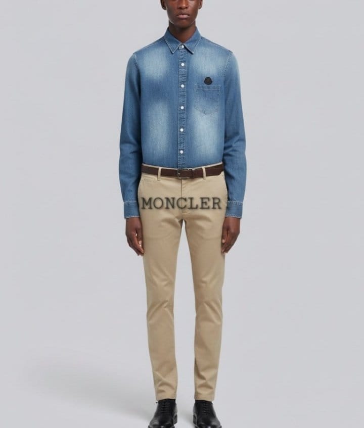 MONCLER 몽클레어 블랙라벨 리안 워싱 청 셔츠