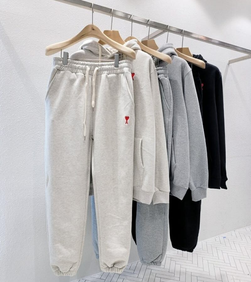 AMI 아미 체인 양기모 후드 조거 팬츠 세트