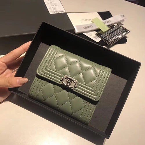 CHANEL 샤넬 지갑 양가죽 은장 11CM AS87555