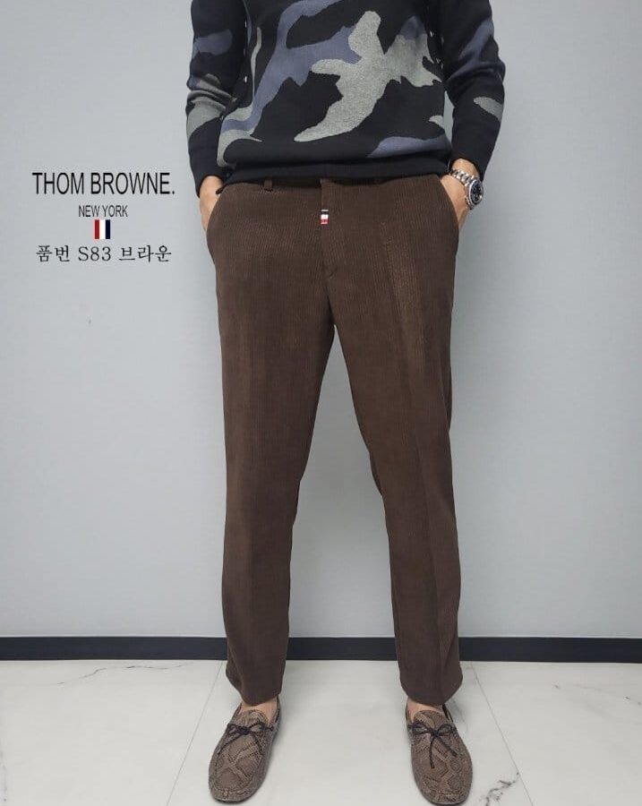 THOM BROWNE 톰브라운 기모 코듀로이 매직밴드 팬츠