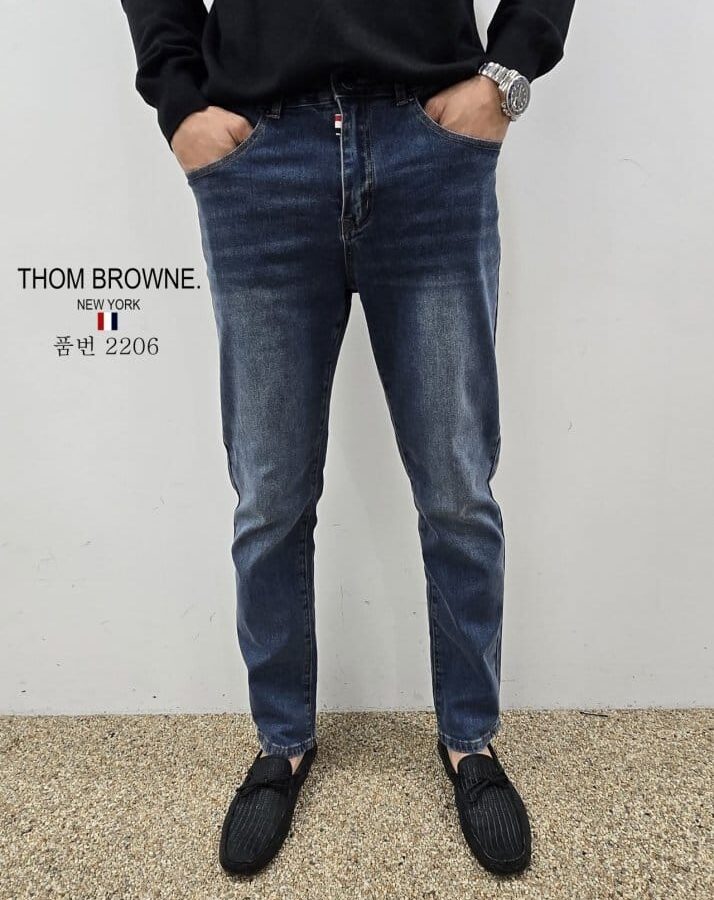 THOM BROWNE 톰브라운 스판 슬림 청바지