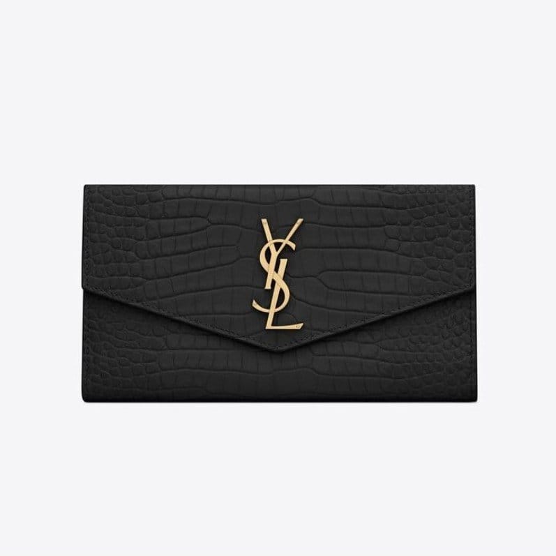 SAINT LAURENT 생로랑 업타운 샤이니 크로커다일 엠보 가죽 라지 장지갑 582124 2COLOR