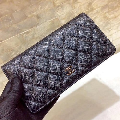 CHANEL 샤넬 장지갑 캐비어 은장 AS30527